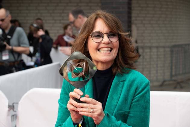 Grimme award for Caroline LINK, director, red carpet, red carpet show, arrival, arrival, 59 Adolf Grimme award ceremony Adolf Grimme award Grimme award in Marl, 21 04 2023 oÂ¥Ã