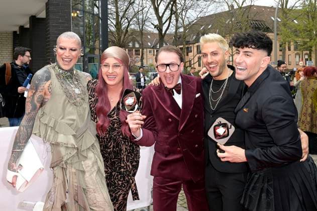 Avi Jakobs, Leni Bolt, Jan Henrik Scheper Stuke, Aljosha Muttardi and Ayan Yuruk at the 59 award ceremony of the Grimme Prize 2023 at the Theater der Stadt Marl Marl, 21 04 2023 Foto:xF.xKernx xFuturexImage