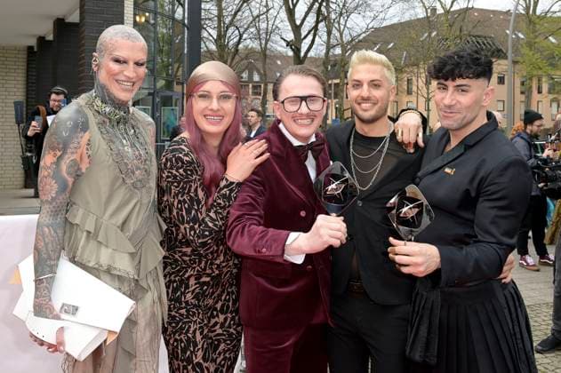 Avi Jakobs, Leni Bolt, Jan Henrik Scheper Stuke, Aljosha Muttardi and Ayan Yuruk at the 59 award ceremony of the Grimme Prize 2023 at the Theater der Stadt Marl Marl, 21 04 2023 Foto:xF.xKernx xFuturexImage