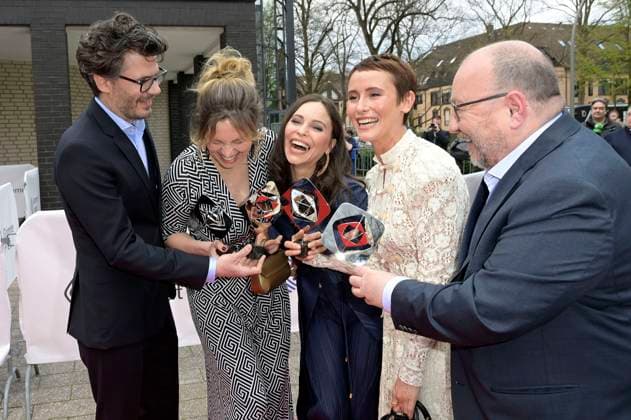 Jens Wischnewski, Franziska Hartmann, Mina Tander, Peri Baumeister and Orkun Ertener at the 59 Grimme Award 2023 ceremony at the Theater der Stadt Marl Marl, 21 04 2023 Foto:xF.xKernx xFuturexImage