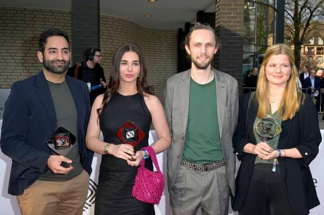 Armin Ghassim, Mariam Noori, guest and Zita Zengerling at the 59 award ceremony of the Grimme Award 2023 at the Theater der Stadt Marl Marl, 21 04 2023 Foto:xF.xKernx xFuturexImage