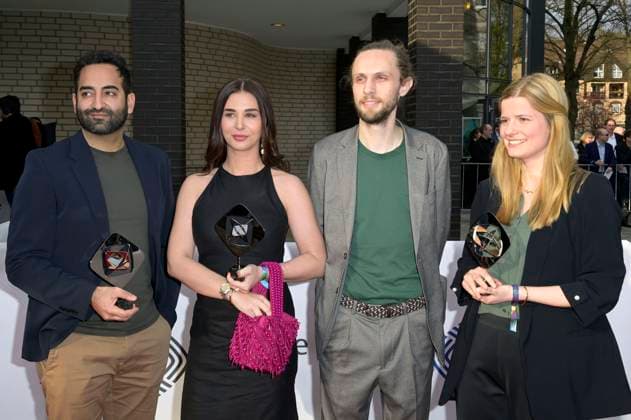 Armin Ghassim, Mariam Noori, guest and Zita Zengerling at the 59 award ceremony of the Grimme Award 2023 at the Theater der Stadt Marl Marl, 21 04 2023 Foto:xF.xKernx xFuturexImage