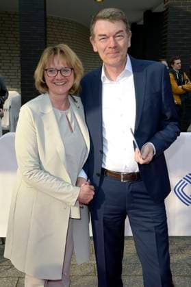 Jörg Schönenborn with wife Jona Teichmann at the 59 award ceremony of the Grimme Prize 2023 at the Theater der Stadt Marl Marl, 21 04 2023 Foto:xF.xKernx xFuturexImage
