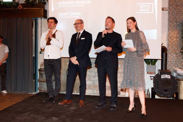 Nominees evening of the German Film Award Lola 2023 Ilker Catak, Edward Berger, Florian Gallenberger and Alexandra Maria Lara at the nominees evening of the German Film Award Lola 2023 in the factory 23 on 22 04 2023 in Berlin Copyright: xEventpressxKochanx