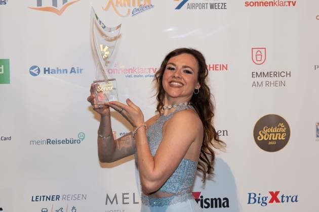 Yvonne PFERRER, receives the honorary award Golden Sun Digital, The Golden Sun 2023, on 22 04 2023 in Wunderland Kalkar,