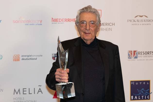Gerhart BAUM, politician, FDP, receives the honorary award for his political lifes work, the Golden Sun 2023, on 22 04 2023 in Wunderland Kalkar,