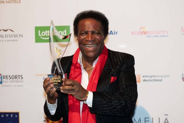 Roberto BLANCO, singer, receives the Honorary Award Musical Lifetime Achievement National, The Golden Sun 2023, on 22 04 2023 in Wunderland Kalkar,