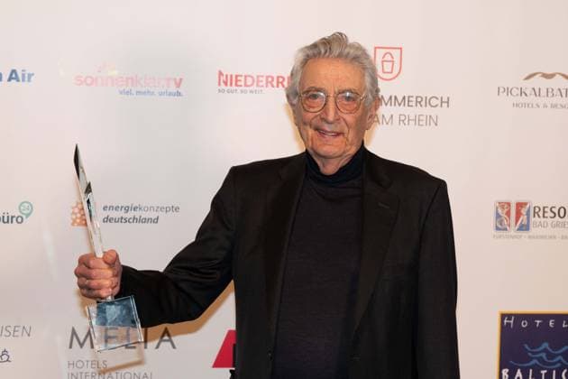 Gerhart BAUM, politician, FDP, receives the honorary award for his political lifes work, the Golden Sun 2023, on 22 04 2023 in Wunderland Kalkar,