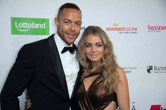 Andrej MANGOLD, Annika JUNG, red carpet, red carpet show, arrival, arrival, The Golden Sun 2023, on 22 04 2023 at Wunderland Kalkar,
