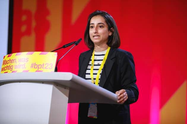 74. Ordentlicher Bundesparteitag der FDP Deutschland, Berlin am 23.04.2023: Nadin Zaya (LV Niedersachsen) *** 74 Ordinary Federal Party Congress of the FDP Germany, Berlin on 23 04 2023 Nadin Zaya LV Lower Saxony