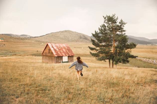Happy woman running in Durmitor National Park model released, Symbolfoto, PCLF00332