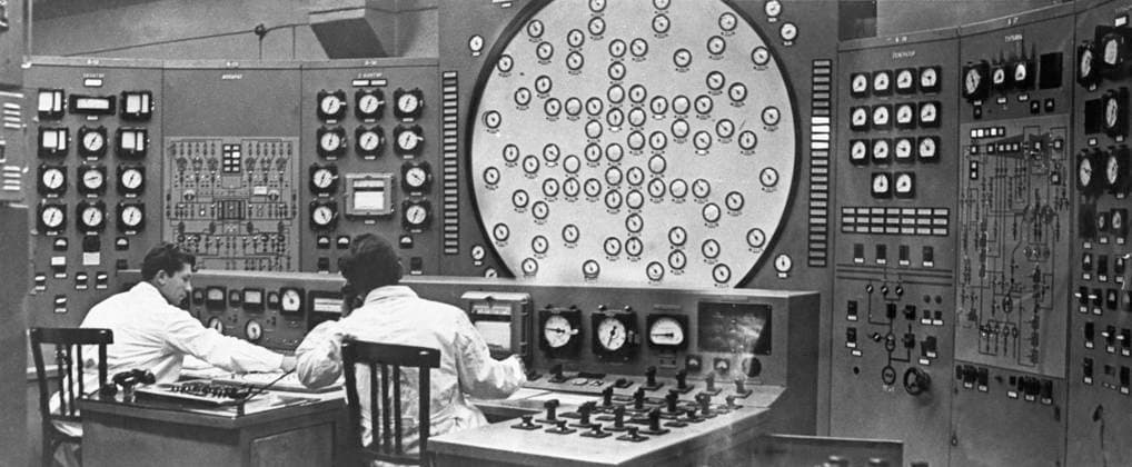 Control console of Beloyarsk Nuclear Power Plant 8415421 20.04.1968 Russia. The Kurchatov Beloyarsk Nuclear Power Plant is located in the Sverdlovsk Region 3.5 kilometers from the town of Zarechny and 45 km from Yekaterinburg. RIA Novosti Sverdlovsk Oblast Region Russia  Copyright: xRIAxNovostix