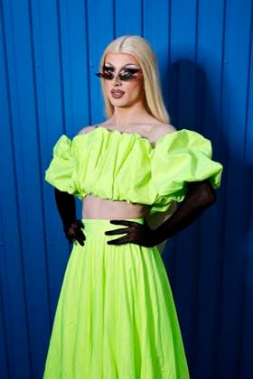 Drag Queen and Content Creator Aria Addams at the Golden Bloggers 2023 Election at Rudas Club Düsseldorf, 24 04 2023 NRW Germany. Copyright: xChristophxHardtx