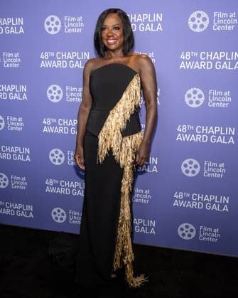 Viola Davis arrives on the red carpet at the 48th Chaplin Award Gala honoring Viola Davis at Alice Tully Hall, Lincoln Center in New York City on Monday, April 24, 2023.  NYP20230424508 GabrielexHoltermann