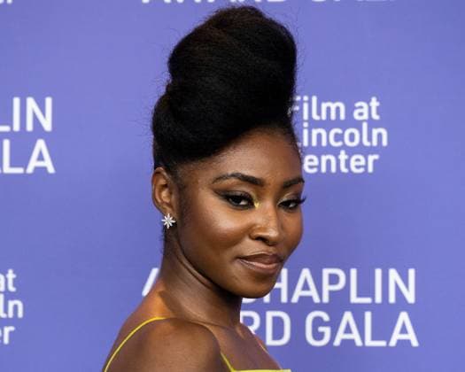 Jayme Lawson arrives on the red carpet at the 48th Chaplin Award Gala honoring Viola Davis at Alice Tully Hall, Lincoln Center in New York City on Monday, April 24, 2023.  NYP20230424515 GabrielexHoltermann
