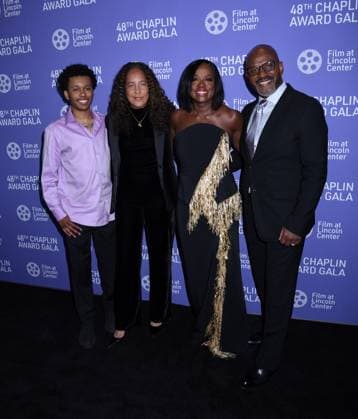 April 24, 2023, New York, New York, USA: Cassius Bythewood, Gina Prince-Bythewood, Viola Davis and Julius Tennon attend the 48th Chaplin Award Honoring Viola Davis at Lincoln Centers Alice Tully Hall in New York. New York USA - ZUMAp281 20230424_zea_p281_009 Copyright: xPhotoxImagexPressx