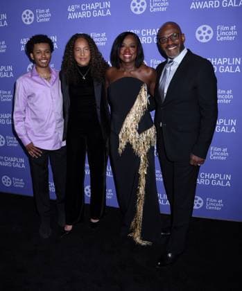 April 24, 2023, New York, New York, USA: Cassius Bythewood, Gina Prince-Bythewood, Viola Davis and Julius Tennon attend the 48th Chaplin Award Honoring Viola Davis at Lincoln Centers Alice Tully Hall in New York. New York USA - ZUMAp281 20230424_zea_p281_010 Copyright: xPhotoxImagexPressx