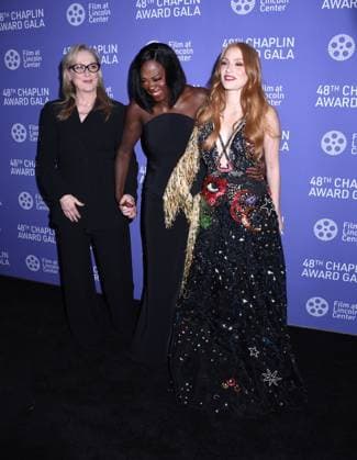 April 24, 2023, New York, New York, USA: Meryl Streep, Viola Davis and Jessica Chastain attend the 48th Chaplin Award Honoring Viola Davis at Lincoln Centers Alice Tully Hall in New York. New York USA - ZUMAp281 20230424_zea_p281_049 Copyright: xPhotoxImagexPressx