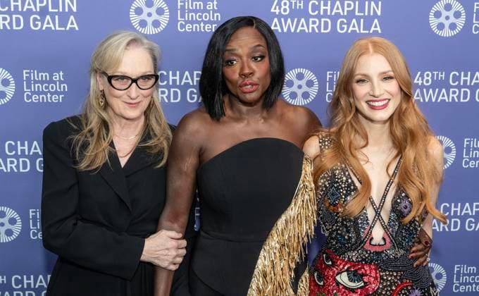 NY: 48th Chaplin Award Gala Honoring Viola Davis Meryl Streep, Viola Davis and Jessica Chastain attend the 48th Chaplin Award Gala honoring Viola Davis at Alice Tully Hall New York New York United States Copyright: LevxRadin