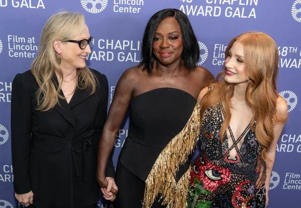 NY: 48th Chaplin Award Gala Honoring Viola Davis Meryl Streep, Viola Davis and Jessica Chastain attend the 48th Chaplin Award Gala honoring Viola Davis at Alice Tully Hall New York New York United States Copyright: LevxRadin