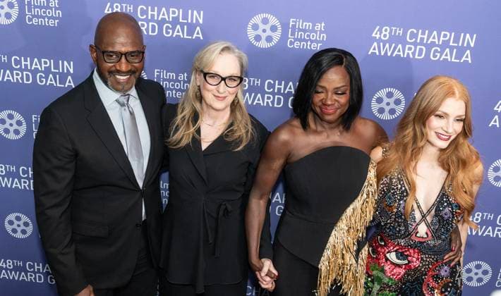 NY: 48th Chaplin Award Gala Honoring Viola Davis Julius Tennon, Meryl Streep, Viola Davis and Jessica Chastain attend the 48th Chaplin Award Gala honoring Viola Davis at Alice Tully Hall New York New York United States Copyright: LevxRadin