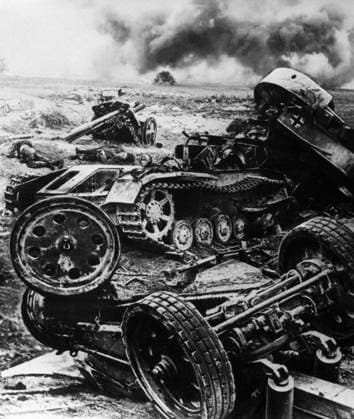 Great Patriotic War 1941-1945 5911633 23.08.1943 The Great Patriotic War 1941-1945. The Kursk Battle, July 5 - August 23, 1943. Destroyed German machines on the battle field. Ryazanov Russia  Copyright: xRyazanovx