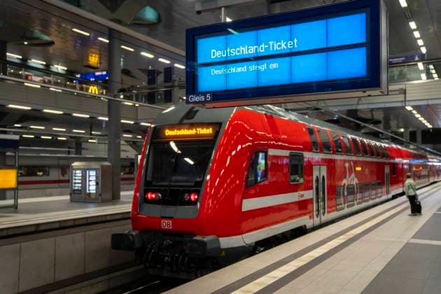 Display Germany ticket at the main station in Berlin shortly before the introduction planned to 01 May 2023 Display Germany ticket at the main station in Berlin shortly before the introduction planned to 01 May 2023, Berlin Berlin Germany main station