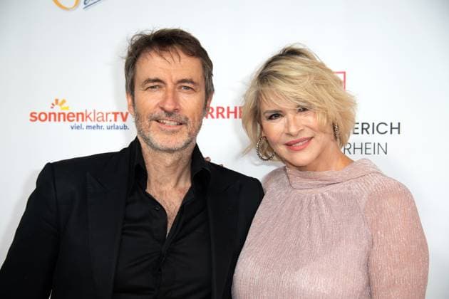 Guido BROSCHEIT, actor, with Barbara KLEIN, red carpet, red carpet show, arrival, arrival, The Golden Sun 2023, on 22 04 2023 at Wunderland Kalkar,