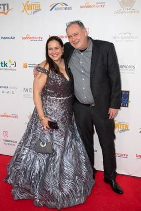 Walter Waldi LEHNERTZ, TV actor, antique dealer, and Sonja BURGHAUSEN red carpet, red carpet show, arrival, arrival, The Golden Sun 2023, on 22 04 2023 at Wunderland Kalkar,