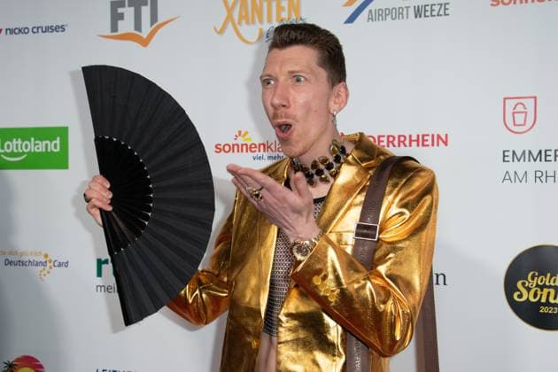 Manuel FLICKINGER, TV performer, red carpet, red carpet show, arrival, arrival, The Golden Sun 2023, on 22 04 2023 at Wunderland Kalkar,
