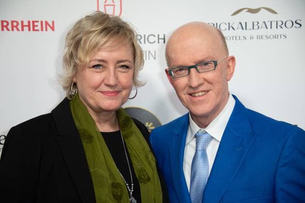 Peter NOTTMEYER, actor, companion not identified, red carpet, red carpet show, arrival, arrival, The Golden Sun 2023, on 22 04 2023 at Wunderland Kalkar,