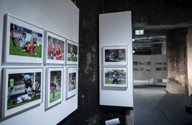 <p>Bergbau trifft Fußball: Austellung von Ruhr-Museum und Fußball-Museum mit diversen Begleitaktionen. Vorgespräch mit Heinrich Theodor Grütter, Direktor des Ruhr-Museums, und Manuel Neukirchner, Direktor des Deutschen Fußballmuseums, in der Ausstellung. Deutschland NRW Essen Copyright: FabianxStrauch