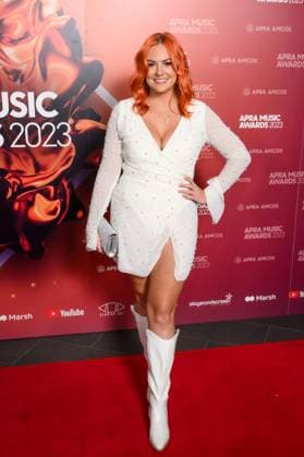 2023 APRA MUSIC AWARDS, Taylor Moss arrives at the 2023 APRA Music Awards at the International Convention Centre, in Sydney, Thursday, April 27, 2023. ( NO ARCHIVING, EDITORIAL USE ONLY, NO USE IN BOOKS WITHOUT CONSENT SYDNEY NSW AUSTRALIA  Copyright: xJAMESxGOURLEYx 20230427001791438349