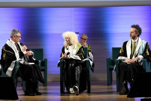 Milan, IULM University - Conferment of the honorary master s degree in management of artistic and cultural resources to Donatella Rettore  Copyright: xAlbertoxTerenghix xipa-agency.nex xComi Terenghix IPA_IPA37575136