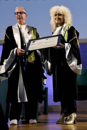 Milan, IULM University - Conferment of the honorary master s degree in management of artistic and cultural resources to Donatella Rettore  Copyright: xAlbertoxTerenghix xipa-agency.nex xComi Terenghix IPA_IPA37575169