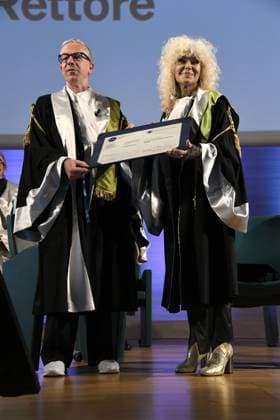 Milan, IULM University - Conferment of the honorary master s degree in management of artistic and cultural resources to Donatella Rettore  Copyright: xAlbertoxTerenghix xipa-agency.nex xComi Terenghix IPA_IPA37575172