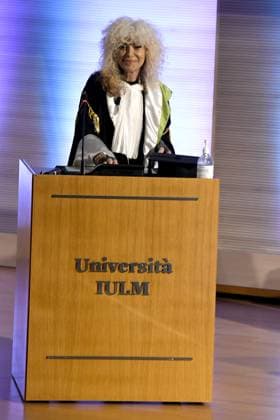 Milan, IULM University - Conferment of the honorary master s degree in management of artistic and cultural resources to Donatella Rettore  Copyright: xAlbertoxTerenghix xipa-agency.nex xComi Terenghix IPA_IPA37575208