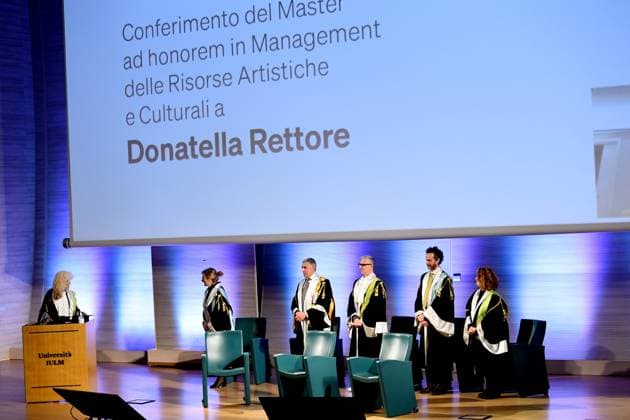 Milan, IULM University - Conferment of the honorary master s degree in management of artistic and cultural resources to Donatella Rettore  Copyright: xAlbertoxTerenghix xipa-agency.nex xComi Terenghix IPA_IPA37575218