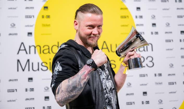 RECORD DATE NOT STATED 20230428 Amadeus Austrian Music Awards 2023 WIEN, OESTERREICH - 28. APRIL: Belphegor, Preistraeger der Amadeus Award 2023 in der Kategorie - Hard und Heavy - nach der Verleihung in der weissen Bar des Wiener Volkstheaters am 28. April 2023 in Wien, Oesterreich. 230429_SEPA_17_042 Copyright: xIsabellexOuvrardx SEPAxMedia