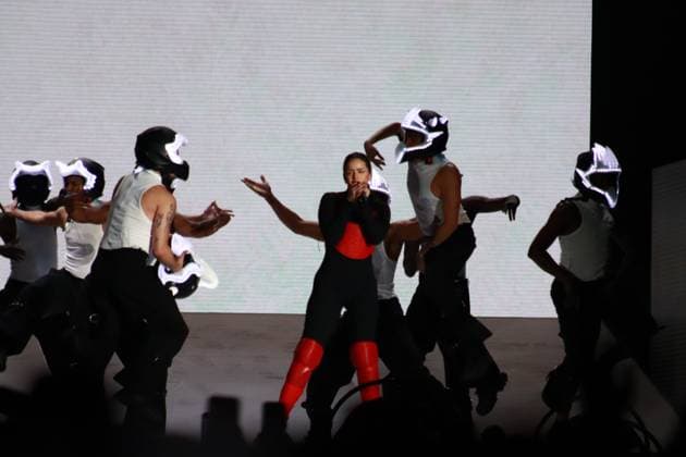 Spanish Singer Rosalia Live Concert April 28, 2023 in Mexico City, Mexico: Spanish urban music singer, Rosalia, performs before thousands of people in a free concert in the Mexico City Zocalo . On April 28, 2023 in Mexico City, Mexico. (Photo by Carlos Santiago Eyepix Group) Copyright: xCarlosxSantiagox xEyepixxGroupx CS202304286189