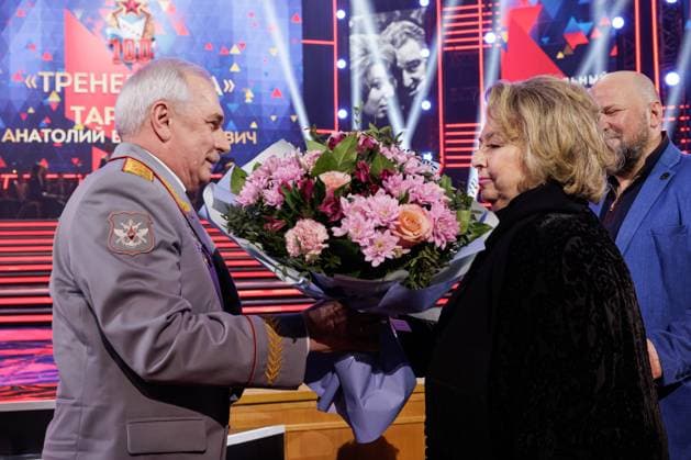 RUSSIA, MOSCOW - APRIL 29, 2023: Russia s Defence Minister Sergei Shoigu speaks at a concert marking the centenary of the CSKA sports club at the Central Academic Theatre of the Russian Army. Vadim Savitsky Russian Defence Ministry Press Office TASS  58743383