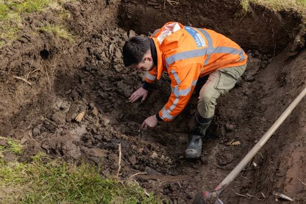 OMMEREN - Employees of the Historical Circle Kesteren are looking for an alleged Nazi treasure. In January it was announced that during the Second World War, Germans would have buried a gold treasure in the village of Gelderland with valuables that had been captured from an Arnhem bank. A treasure map was found in the National Archives showing the place where the treasure was buried. ANP MARCEL KRIJGSMAN netherlands out - belgium out  Copyright: xx x468254406x originalFilename: 468254406.jpg
