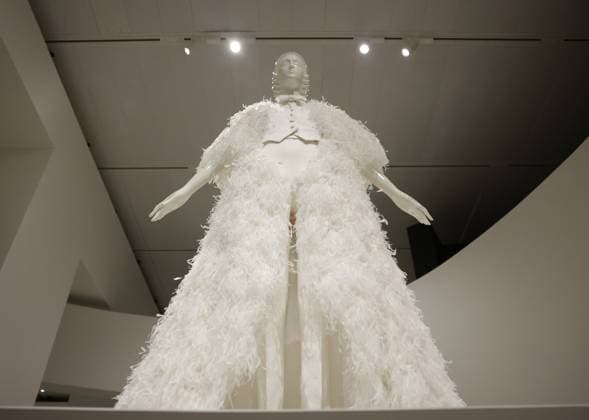 Fashion is on display at the Karl Lagerfeld: A Line of Beauty press preview on the morning before The Met Gala at The Metropolitan Museum of Art in New York City on Monday, May 1, 2023.  NYP202305019008 JOHNxANGELILLO