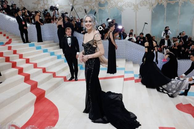 Phoebe Bridgers arrives on the red carpet for The Met Gala at The Metropolitan Museum of Art celebrating the opening of Karl Lagerfeld: A Line of Beauty in New York City on Monday, May 1, 2023.  NYP20230501479 JOHNxANGELILLO