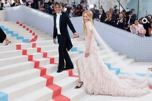 (L-R)Keith Urban and Nicole Kidman arrive on the red carpet for The Met Gala at The Metropolitan Museum of Art celebrating the opening of Karl Lagerfeld: A Line of Beauty in New York City on Monday, May 1, 2023.  NYP20230501543 JOHNxANGELILLO