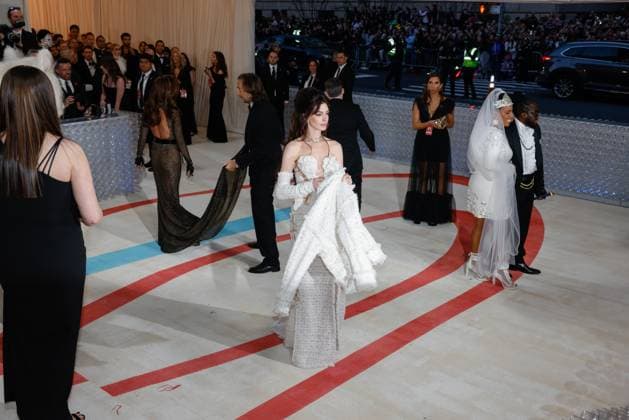 arrives on the red carpet for The Met Gala at The Metropolitan Museum of Art celebrating the opening of Karl Lagerfeld: A Line of Beauty in New York City on Monday, May 1, 2023.  NYP202305011847 JOHNxANGELILLO
