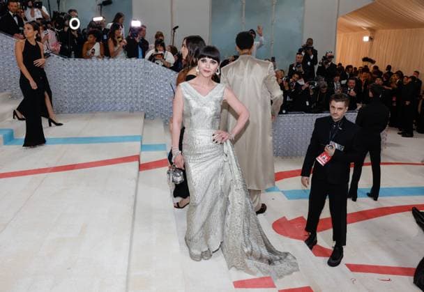 Christina Ricci arrives on the red carpet for The Met Gala at The Metropolitan Museum of Art celebrating the opening of Karl Lagerfeld: A Line of Beauty in New York City on Monday, May 1, 2023.  NYP202305012952 JOHNxANGELILLO