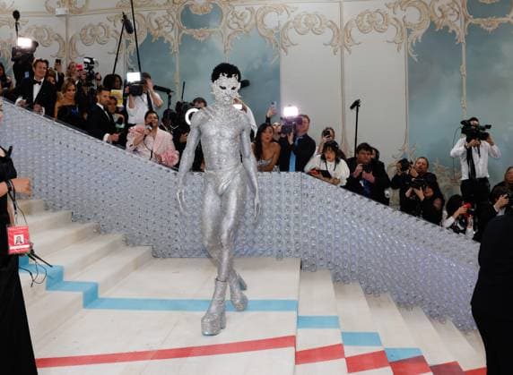 Lil Nas X arrives on the red carpet for The Met Gala at The Metropolitan Museum of Art celebrating the opening of Karl Lagerfeld: A Line of Beauty in New York City on Monday, May 1, 2023.  NYP202305012962 JOHNxANGELILLO