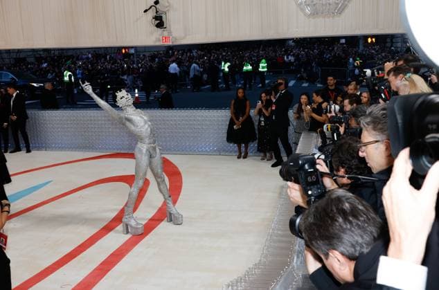 Lil Nas X arrives on the red carpet for The Met Gala at The Metropolitan Museum of Art celebrating the opening of Karl Lagerfeld: A Line of Beauty in New York City on Monday, May 1, 2023.  NYP202305012963 JOHNxANGELILLO
