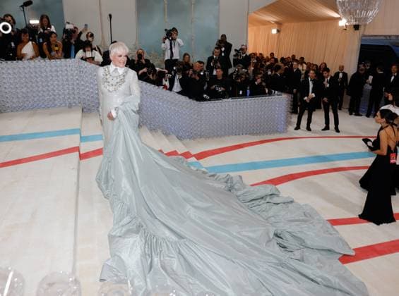 Glenn Close arrives on the red carpet for The Met Gala at The Metropolitan Museum of Art celebrating the opening of Karl Lagerfeld: A Line of Beauty in New York City on Monday, May 1, 2023.  NYP202305012989 JOHNxANGELILLO